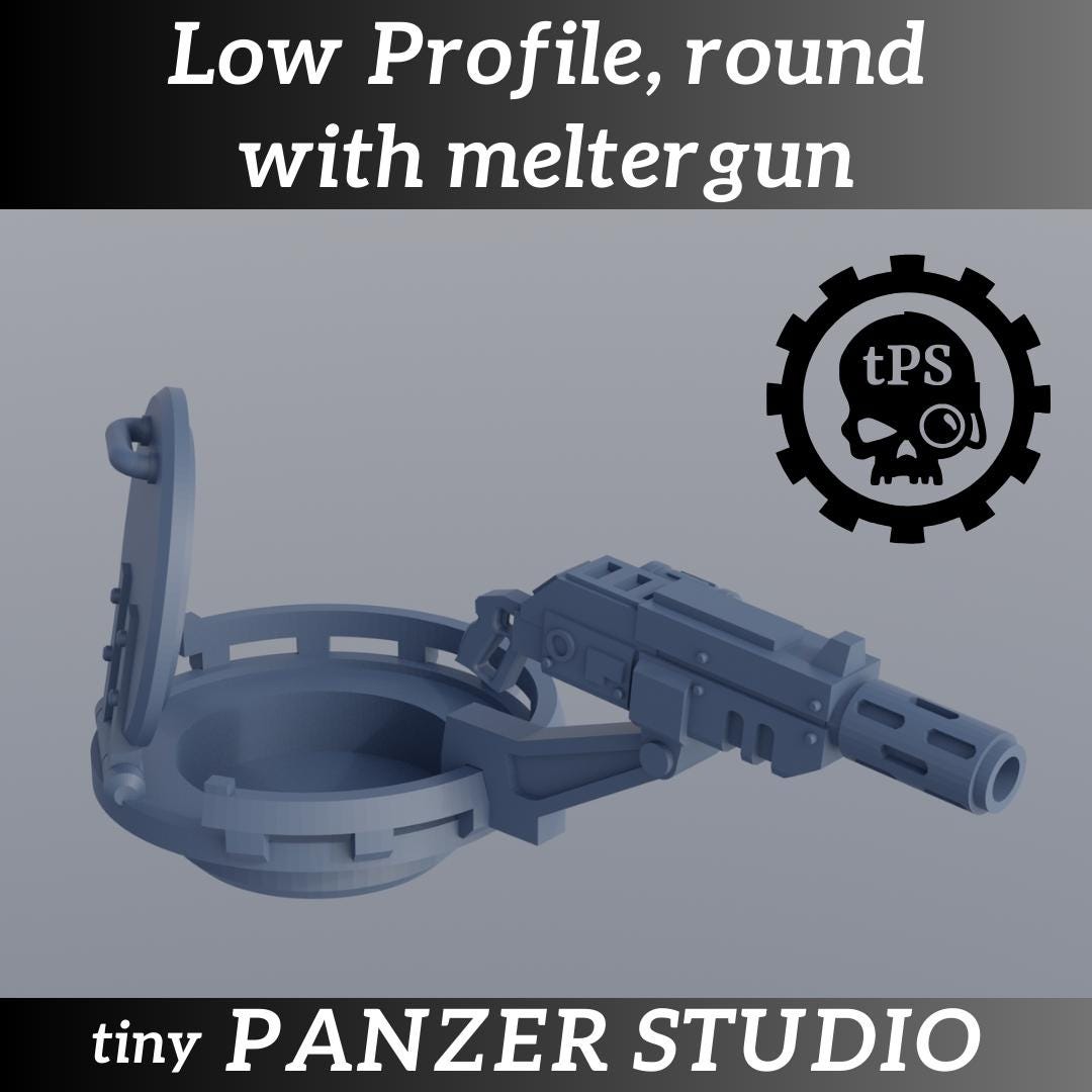 Tank cupola hatches with rail-mounted weapons for sci-fi tanks and vehicles