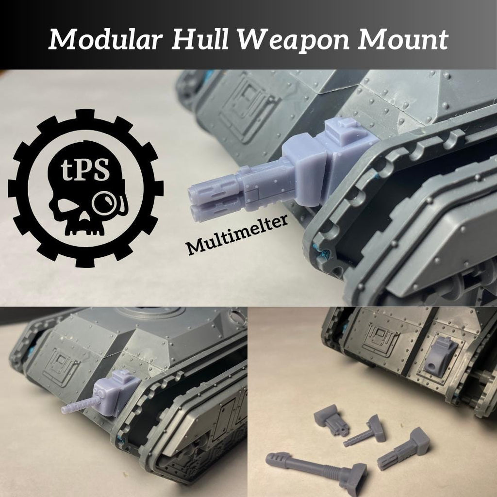 Hull-mount weapon for sci-fi armored transport tanks