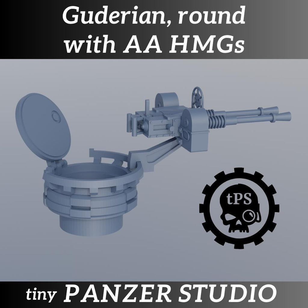 Tank cupola hatches with rail-mounted weapons for sci-fi tanks and vehicles